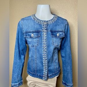 Blue jean jacket with rhinestones